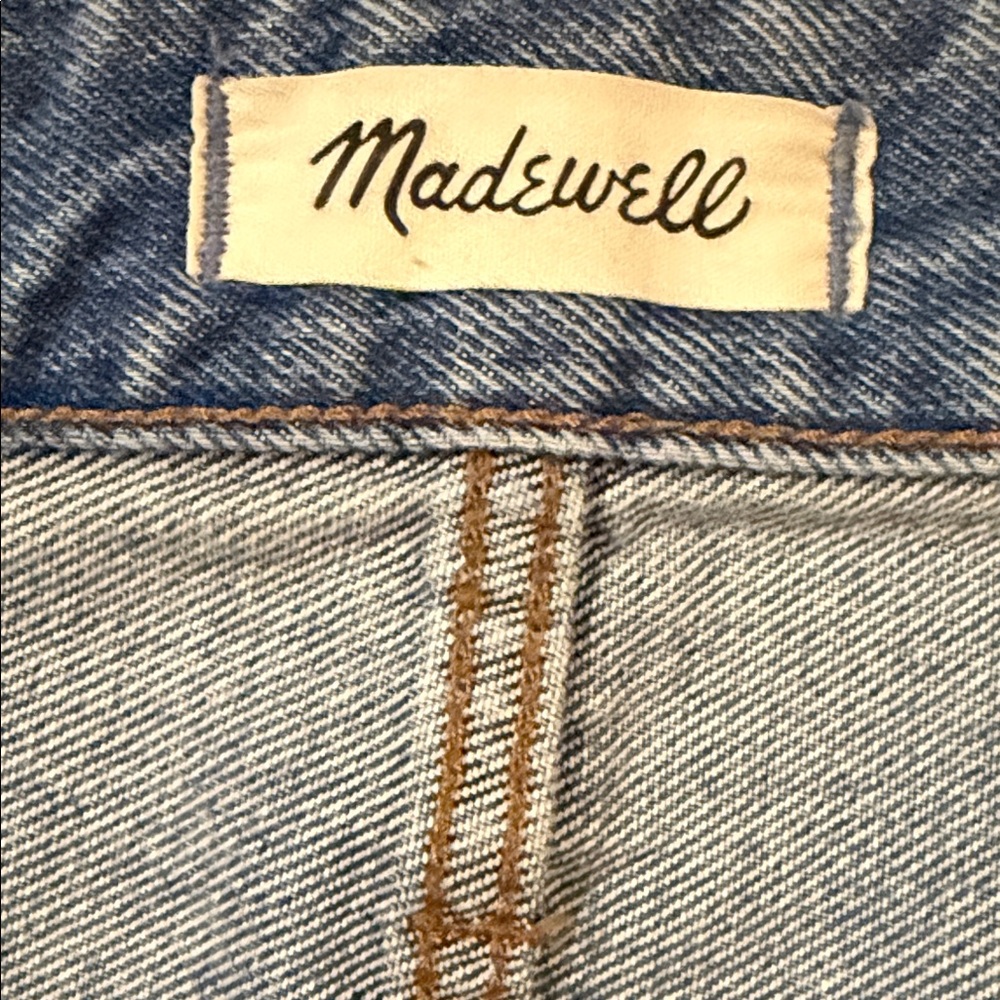 Madewell Distressed Medium Wash Blue Denim Jean Shorts 22W - Picture 7 of 8
